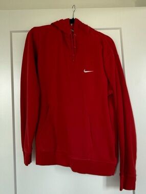 Nike Men’s Red Hoodie with White Swoosh